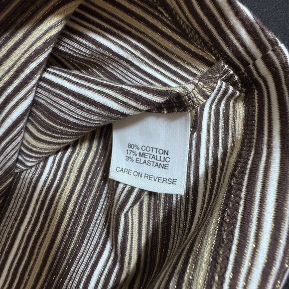 St. John Sport Brown Metallic Striped Sleeveless Knit Tank Top Size M - Picture 4 of 5